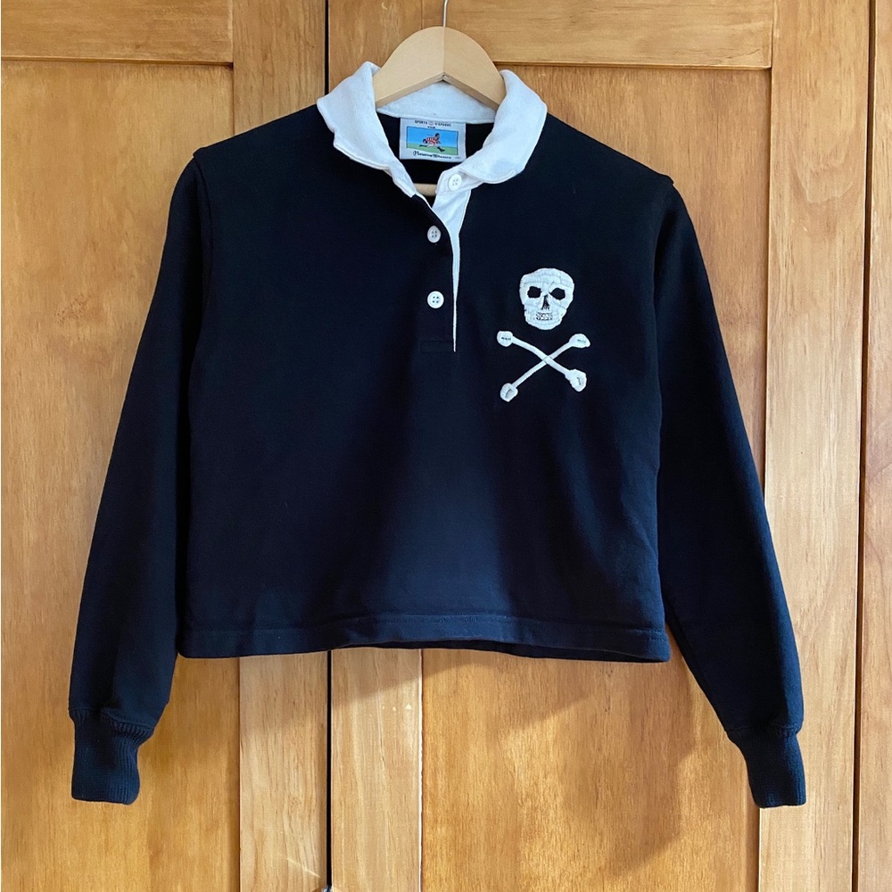 Rowing Blazers cropped Skull embroidered rugby size S